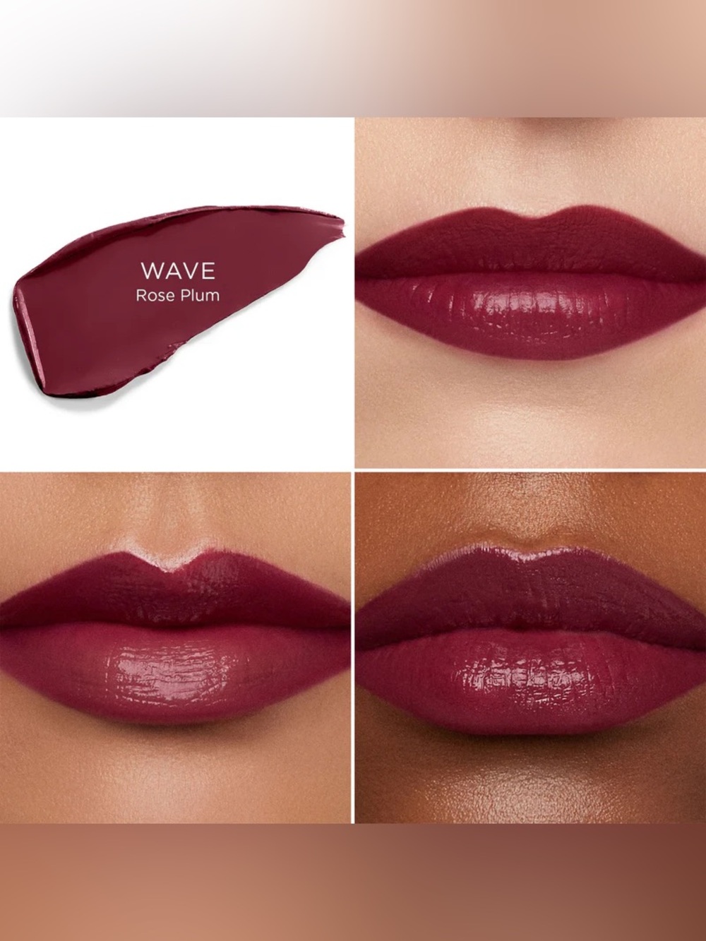 Hourglass Wave Unlocked Satin Creme Lipstick- rose plum, ultra hydrating, vegan